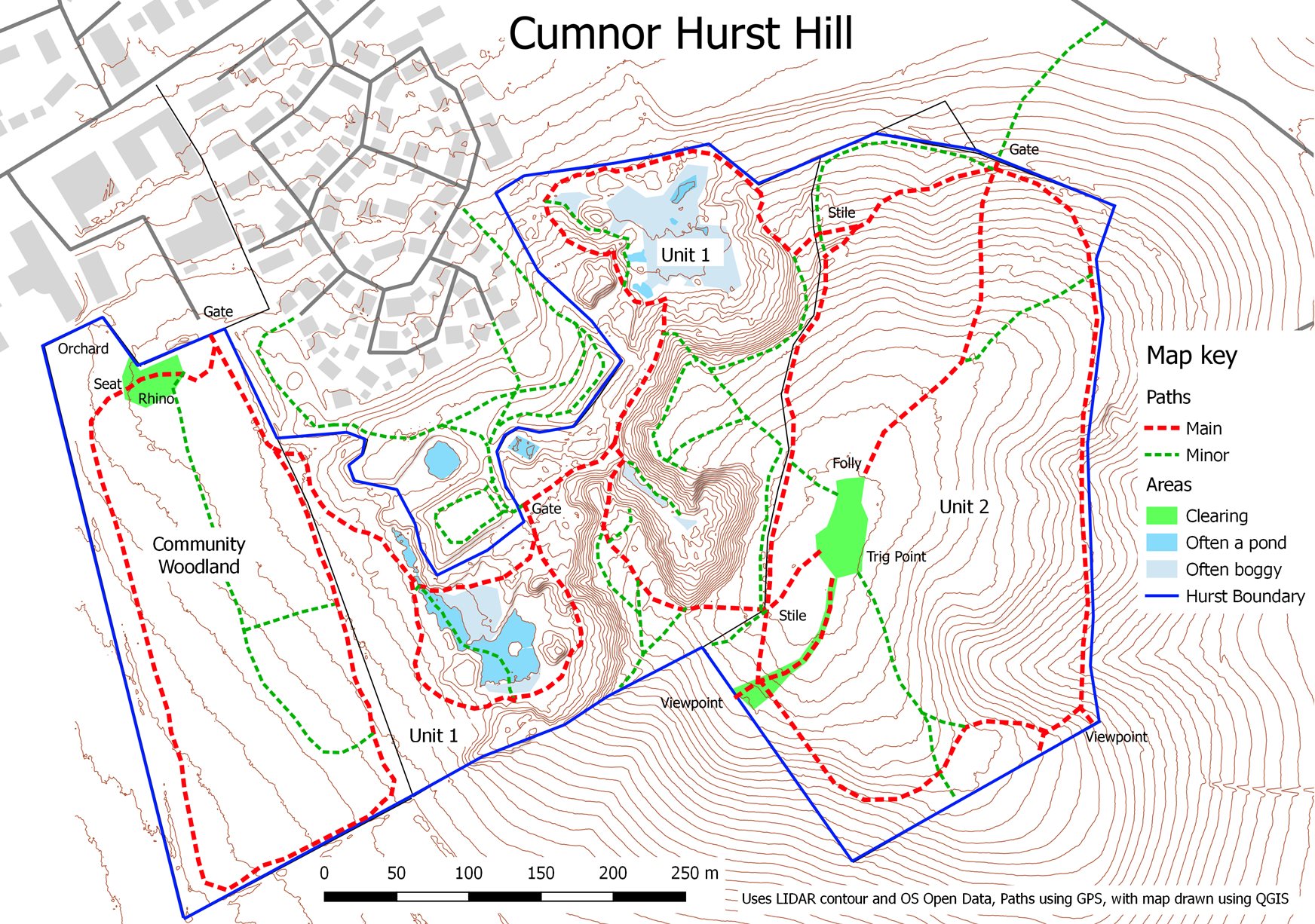 Cumnor Hurst map